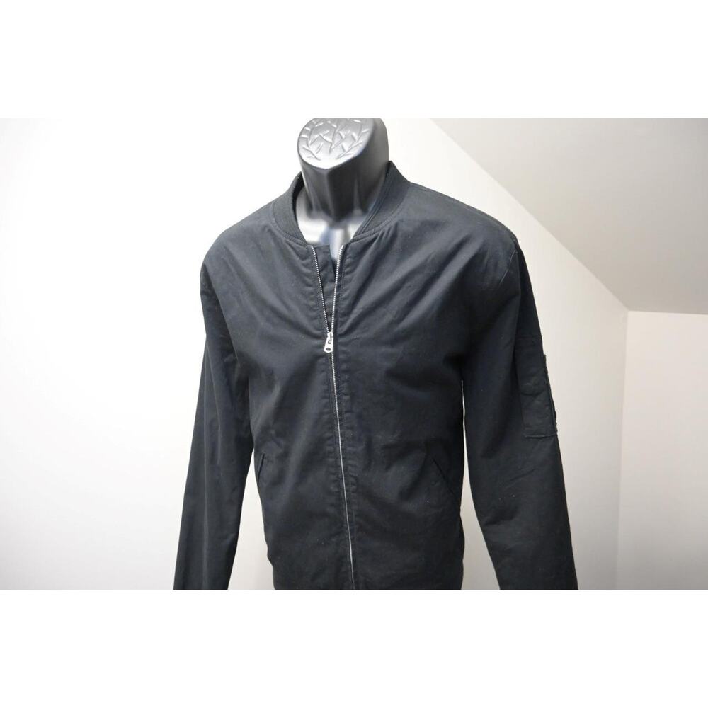 Topman Full Zip Black Khaki Jacket Slim Fit Mens Size XL